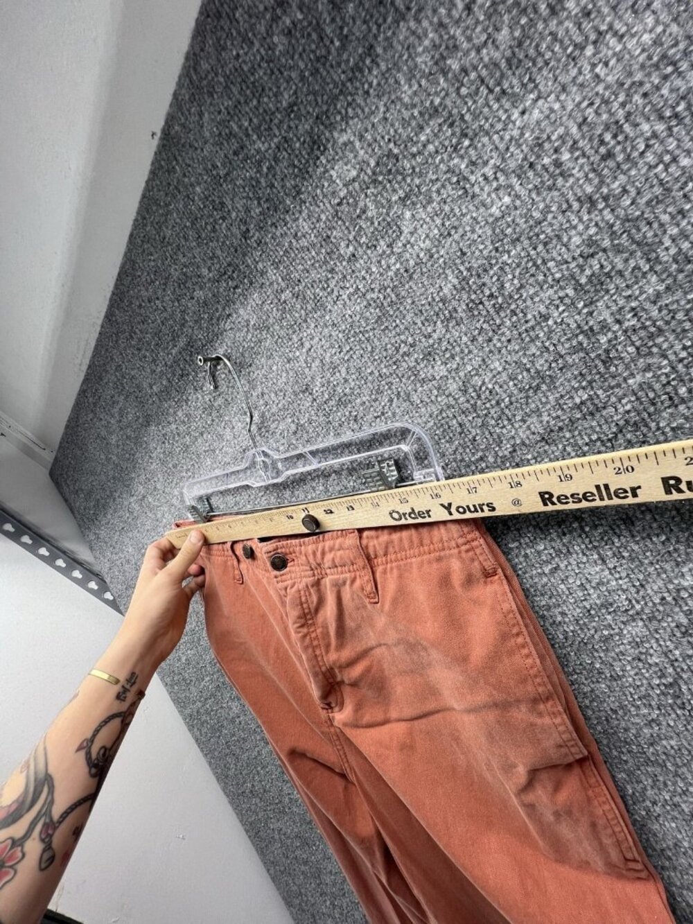 Free People Pants Men 30 Orange Chino Cotton Flat Front Relaxed Straight - Picture 2 of 11